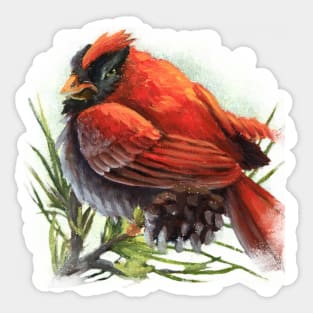 Cranky Cardinal Sticker